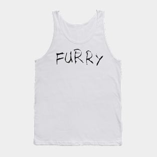 Dark and Gritty Furry Text Tank Top